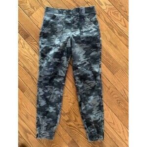 Spanx Women Sz Large Gray Camo Stretch Twill Cargo Jogger Size